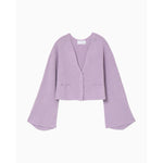 Washable Linen Knitted Cardigan -PURPLE
