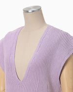Washable Linen Knitted Vest -PURPLE