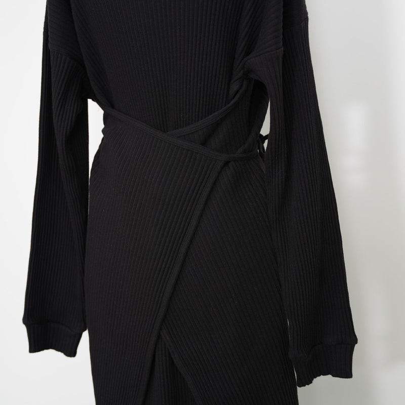 SHAW LONG SLEEVE KAFTAN-BLACK